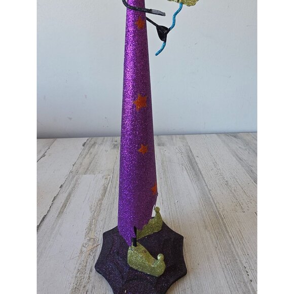 Pier 1 glitter cat witch Halloween metal statue figurine - Picture 6 of 9